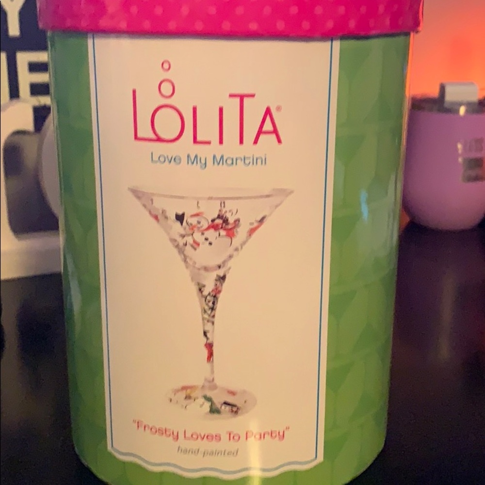 “Frost loves to party” martini glass